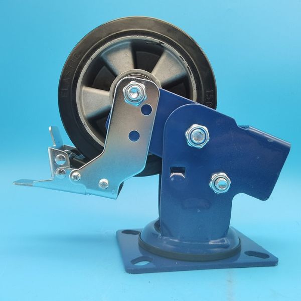 Industrial Rubber 80–100°C Heat Resistant Caster Wheels Castors Single Wheel Lockable Rigid Swivel Medical Equipment Hand Carts