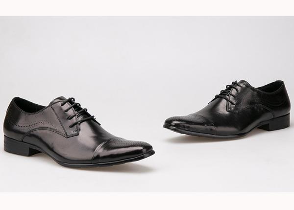 Business Men's Dress Shoes British Style Genuine Leather Lace Up Brogue Shoes
