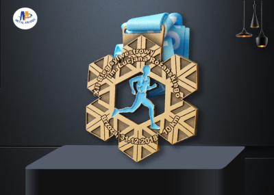 Die Cast Custom Sport Medals 10K With Ribbon round Shape Pesonalized