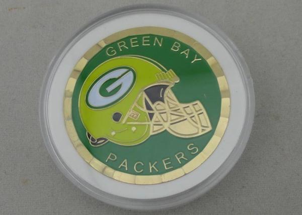Green Bay Packers  Personalized Coins By Brass Struck With PVC Bag Packing