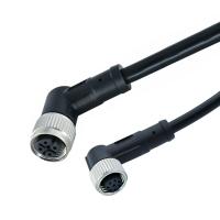 O ângulo reto fêmea masculino de IP68 3-17 Polos obstrui M12 ao conector de cabo impermeável do sensor M8