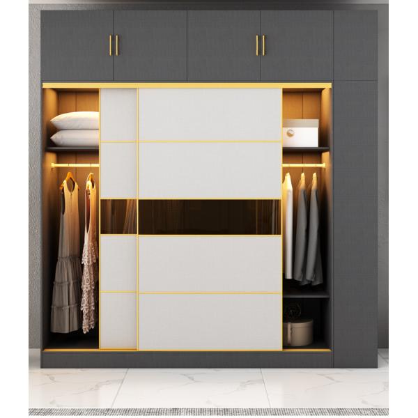 Modern Wooden Cabinet Sliding Door Bedroom Closet Wardrobe with E1 Manufactured Wood