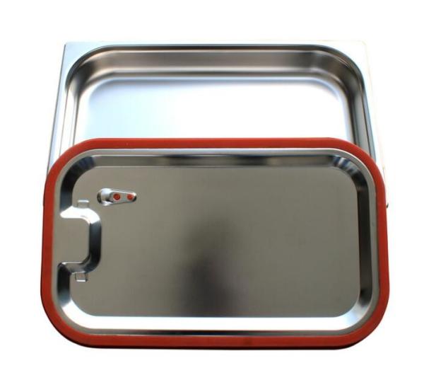 Alimento de aço inoxidável Pan With Lid da cozinha, bandeja de aço inoxidável do bufete