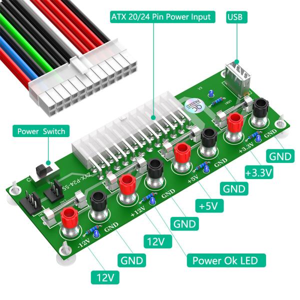 20-24 штифта ATX Benchtop PC Power Breakout Adapter для оптимальной производительности