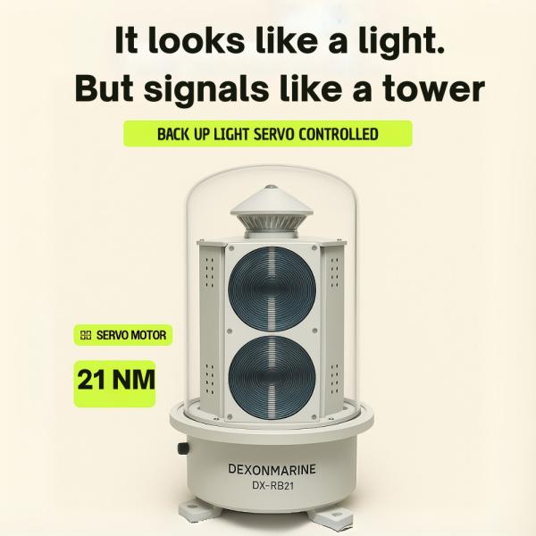 Servo Driven Rotating Marine Beacon With Backup Power LED Marine Beacon Light