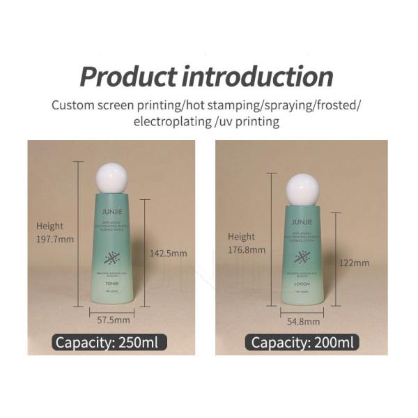 Plastic Toner Bottle 200ml 250ml Transparent Frosted Container Plastic Mist Spray Bottle for Cosmetic Body Face Skin Care