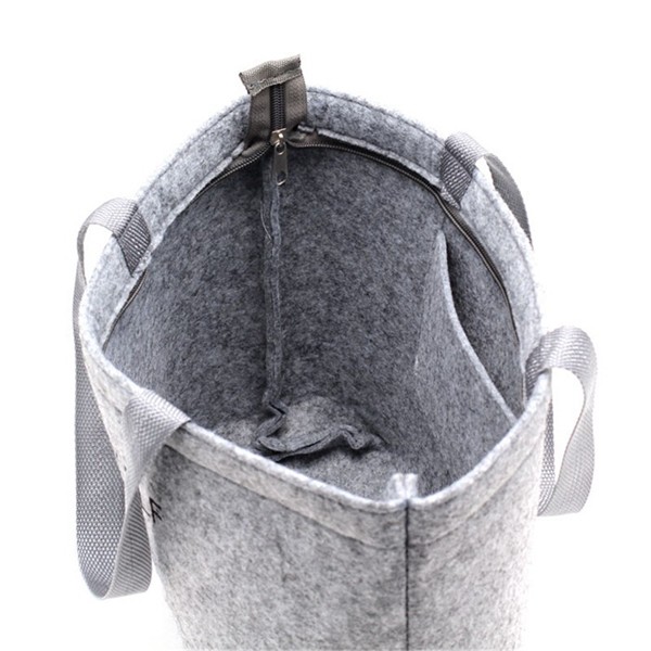 Popular Logo Printed Grey Felt Tote Bag / Personalized Grocery Tote Bags
