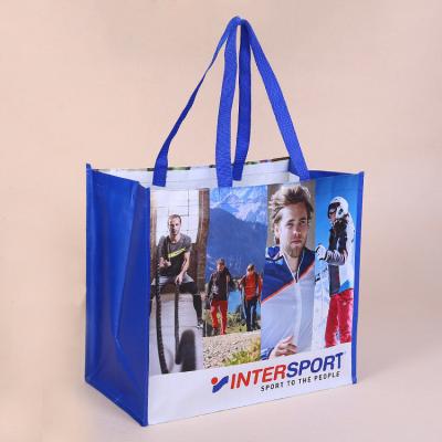 Printed PP Laminated Woven Bags With Logo Reusable BOPP Woven Shopping Bags With Handles
