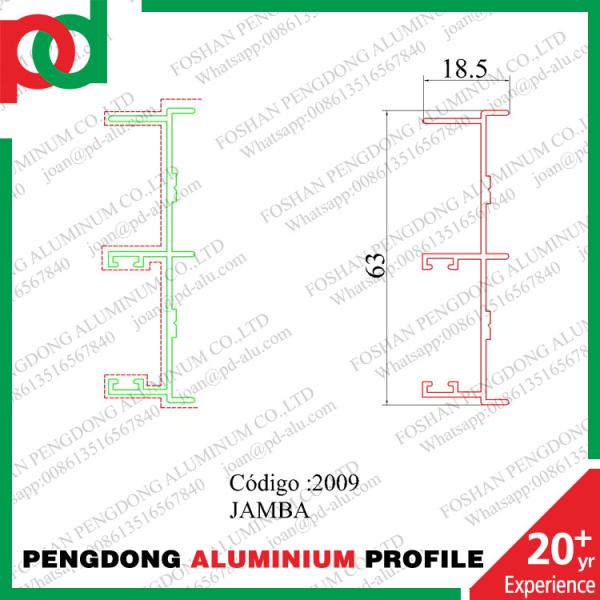 Linea 2009 Jamb 6063 T5 Aluminium Rectangular Profile Serie 5000