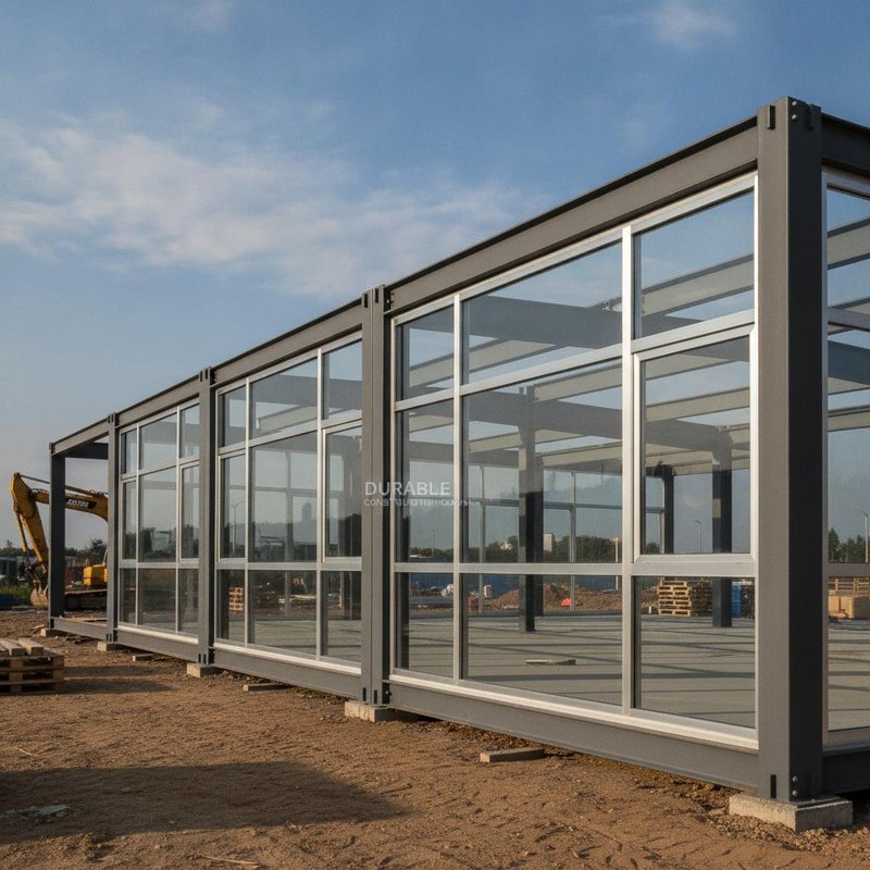 Affordable Structural steel building featuring aluminum alloy window designed for durable and construction solutions