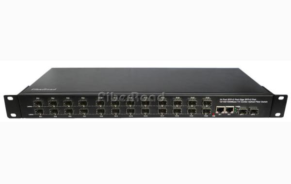 24 Port Fiber Optic managed fiber switches , poe din rail ethernet switch 50HZ - 60HZ