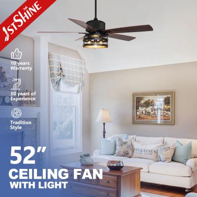 Negro 52 polegadas Industrial Ventilador de teto AC Motor Interior Decorativo