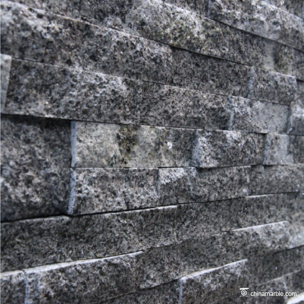 Natural stone , Granite Stacked Stone , Grey Granite Stone Wall Rockface Cladding