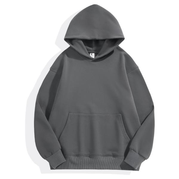 Winter Plain Hoodies Men's Hoodie Thick Tight Fleece Drop Shoulder Hoodie Cotton XS-4XL 480g