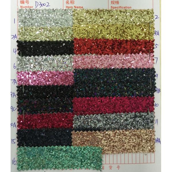 Pu Leather Vinyl Fabric Glitter Effect Wallpaper Grade 3 With 3D Chunky Glitter