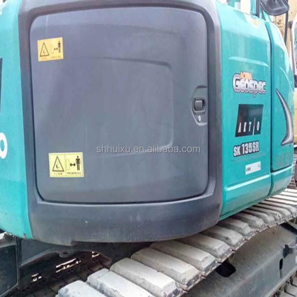 Green Kobelco 135 Used Kobelco Excavator Second Hand Crawler Excavator 13500kg
