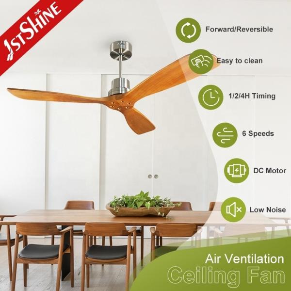 52 polegadas ventilador de teto sem luz Tipo de vento padrão com controle remoto e pás