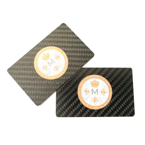 Carbon Fibre Black Card Silkscreen Printing Logo 85x54x0.5mm