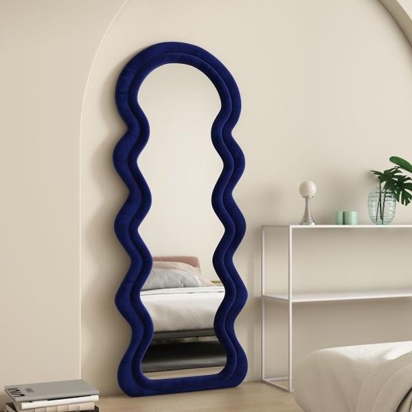 Vertical Large Wavy Floor Length Mirror Full Length 70 Inch