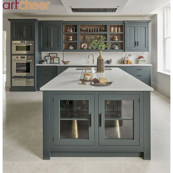 Eco-Friendly Modular Kitchen Cabinet with 3 Years Guarantee and Customized Color Shaker Door Design