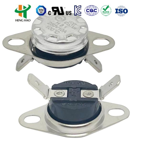 KSD301 Bimetallic Thermostat with 0~250℃ Temperature Range Normally Closed or Open Auto or Manual Reset Snap-action