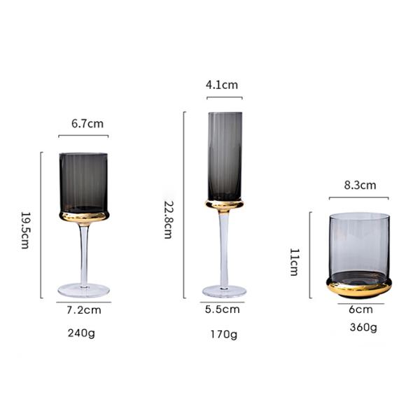 Luxury Long Stem Wine Glasses Glass Crystal Champagne Glass 100ml Capacity