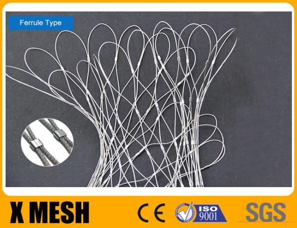 AISI304 316 Architectural Flexible Stainless Steel Rope Mesh Netting Anticorrosive