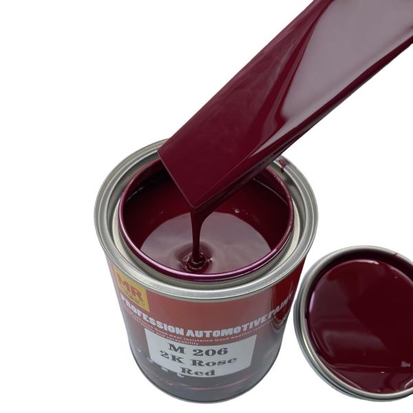 M206 Rosa Rojo Pintura de automóviles Revestimiento líquido Dos paquetes de pintura para automóviles Color vibrante