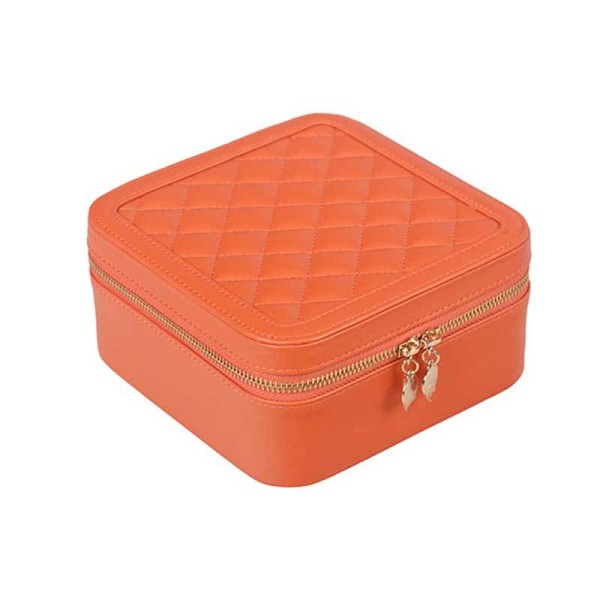Custom Quilted Leather Travel Jewelry Box, Portable Jewelry Organizer Storage Case