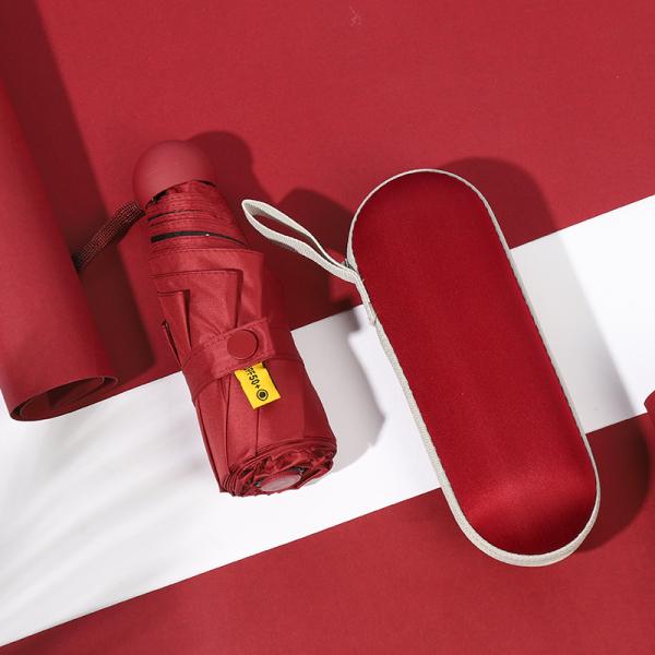 5 Folding Sunshade Small Pocket Sunny and Rainy Umbrella Women Dual- Sunscreen Design