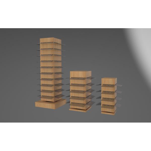 Полки дисплея 10 слоев деревянные вращая для ювелирных изделий магазина рознично