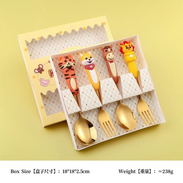 Custom Silicone Christmas Spoon & Fork Set – Food-Grade Silicone + 304 Stainless Steel | Holiday Cartoon Cutlery For Kids & Gifts