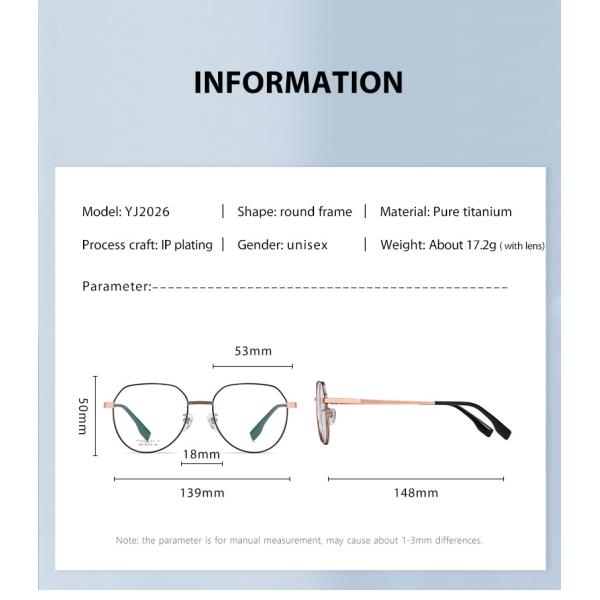 Women Men Titanium Frame Glasses Retro Round Clear Lens Eyeglasses