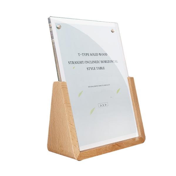 Upscale Restaurant Promotional Sign Holder Vertical Acrylic Mail Organizer