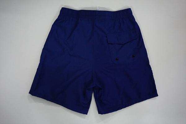 Short Length Blue Boys Board Shorts Peach Skin Fabric With Elastic Waistband