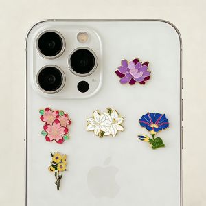 Custom 3D Design Pink Color High-Quality Material Enamel Pin Badge for Phone Decoration