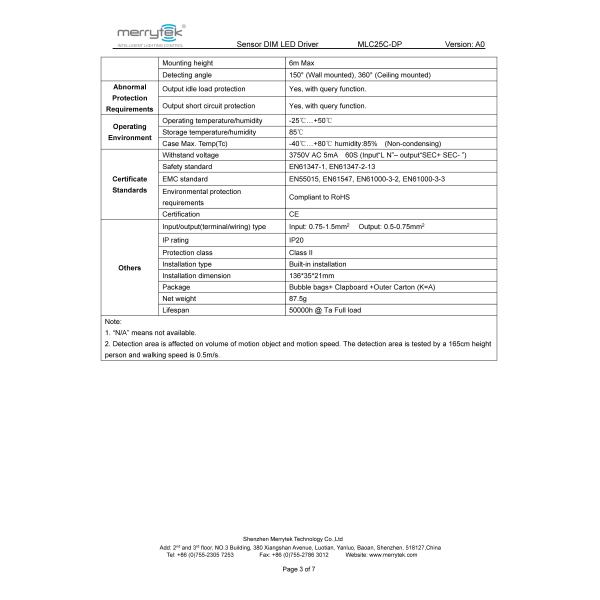 Integrated Dimmable Motion Sensor 16W Max Full Load Output Power IP20 Protection