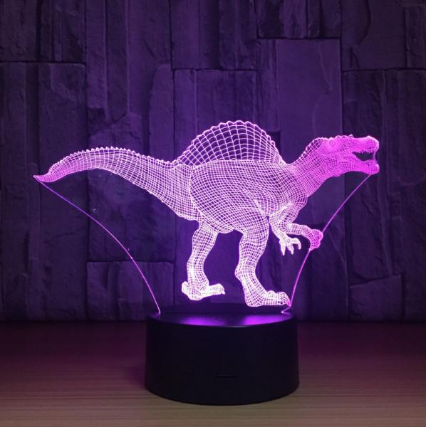 Spinosaurus 3D Night Light 7 Colors Change with Remote Timing Help Kids Fell Safe at Night or As A Gift Idea for Girls