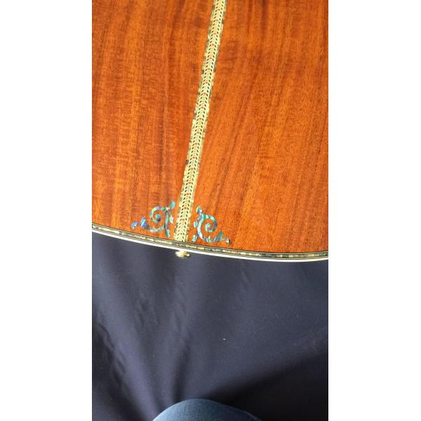 Real Abalone Inlay 41 Inch Koa Wood Round Body Classic Acoustic Guitar Free Shipping
