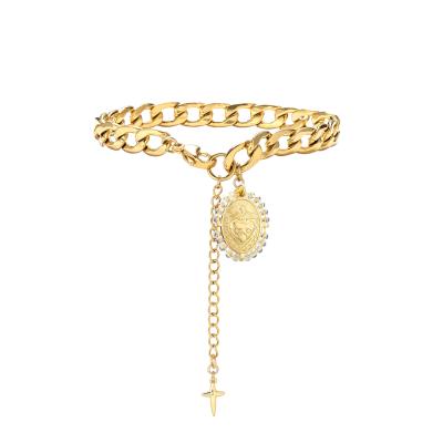 Braceletes personalizados da senhora Elegant Gold Chain da forma do bracelete do ouro 18K para senhoras
