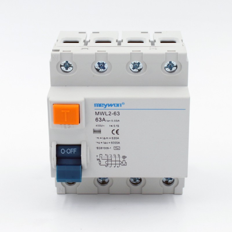 4 Pole Electromagnetic Type RCCB Residual Current Circuit Breaker AC 25a 40a 63a RCD Copper 4 Pole RCCB