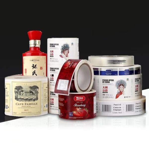 La bouteille de vin auto-adhésive de pot d'épice marque la bouteille d'eau matte