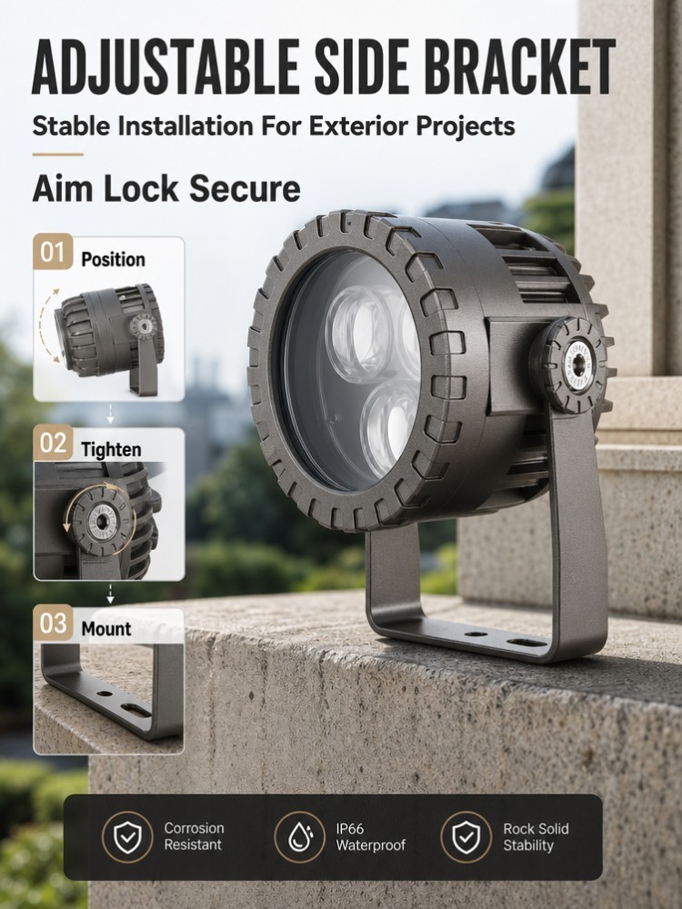 Adjustable Bracket Outside LED Flood Lights Multi Beam Angle For Architectural Sculptures
