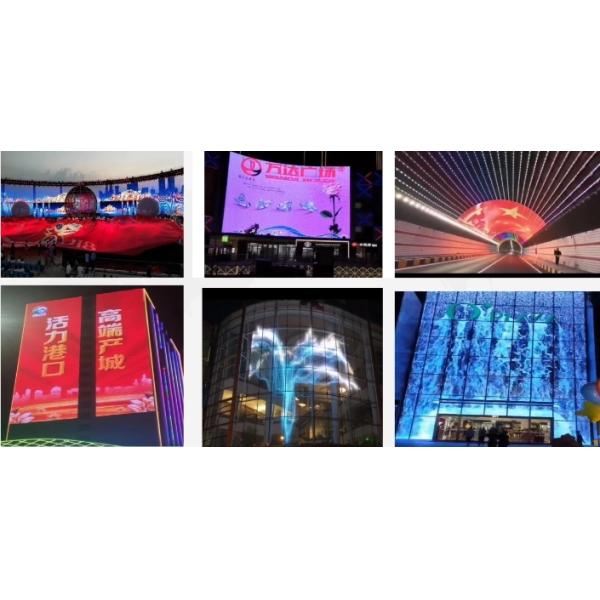 1000*1000mm RGB LED Mesh Screen IP67 High Brightness Transparent Diode Display for Commercial Advertising