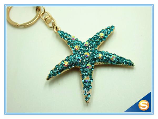 Custom Colorful Crystal High Quality Metal Decorative Key Chain