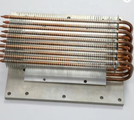 Aluminum Fin Stacks Copper Pipe Heat Sink Brushed for LED Lighting Cooling Radiator