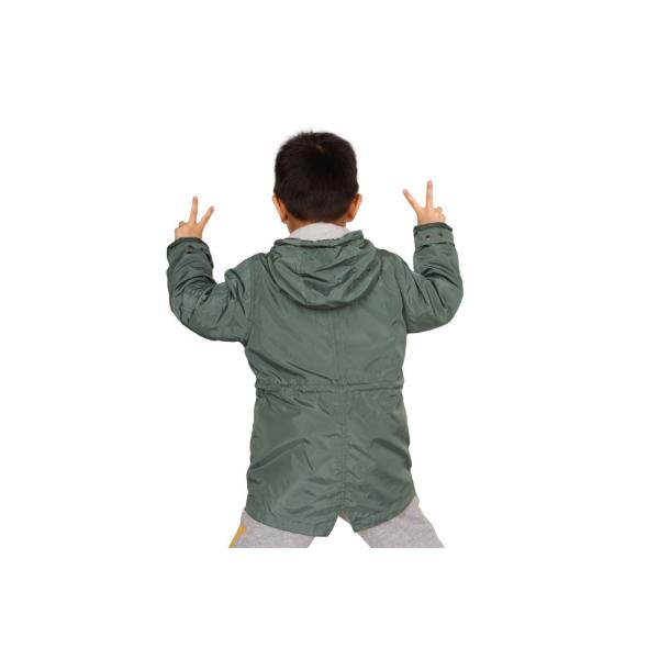 Lightweight Olive Green Polyester Childrens Parka Coats For Winter