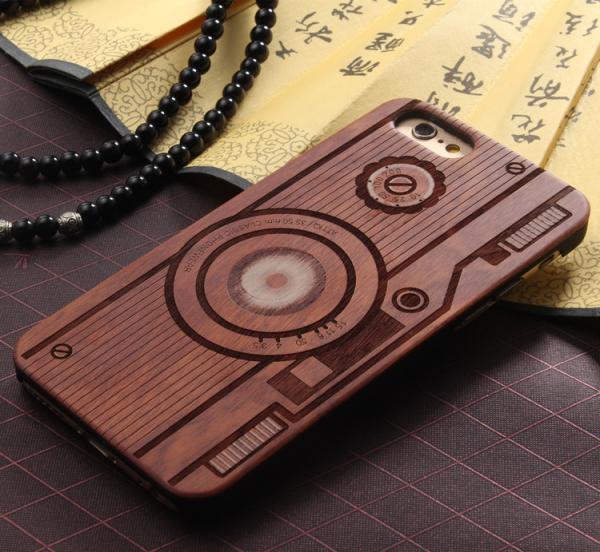 Customized PC Solid Wood iPhone Case , Environmental Bamboo Wooden Cell Phone Covers