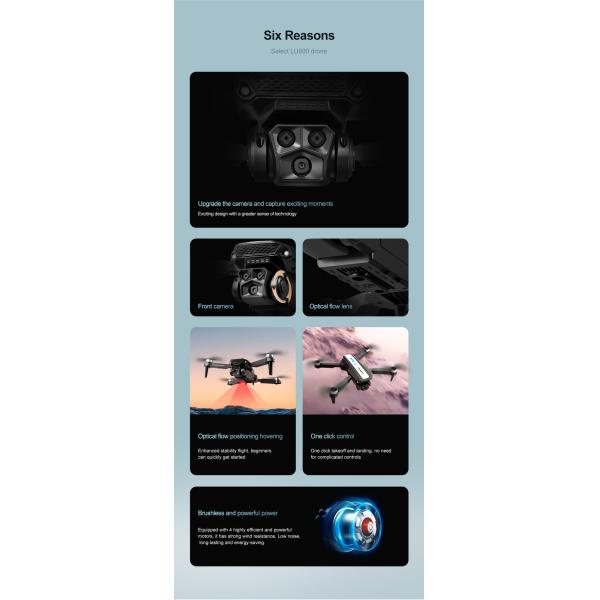 Lu900 Mini Drone 4k Dual Camera Drone With 5g Wifi Fpv Abs Remote Control Toys 100m Image Transmission Distance Yes Gyro