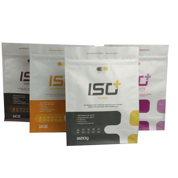 Flat Bottom Protein Powder Packaging Bags Square Shape Coffee Pouches